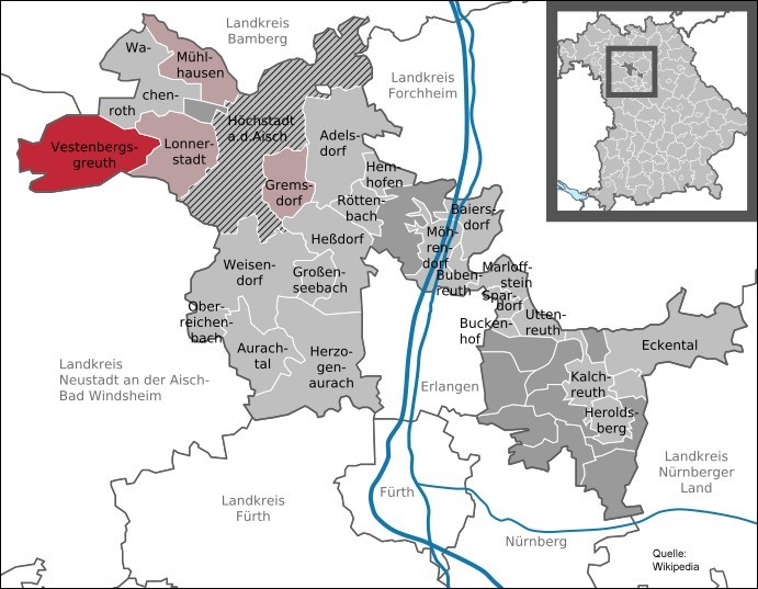Karte Gemeinde Gremsdorf